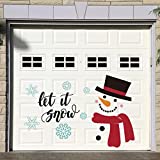 Whaline 21Pcs Christmas Garage Decoration Magnet Stickers Snowman Magnet Decals Refrigerator Stickers Let It Snow Christmas Garage Door Decals for Christmas Party Supplies Home Decorations