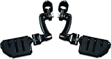 Kuryakyn 7599 Motorcycle Foot Controls: Longhorn Offset Trident Dually Highway Pegs with Magnum Quick Clamps for 1-1/4" Engine Guards/Tubing, Gloss Black, 1 Pair