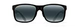 Maui Jim Men's and Women's Red Sands Polarized Rectangular Sunglasses, Matte Black/Neutral Grey, Large