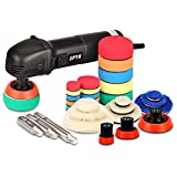 SPTA Mini Polishing Machine Buffer Rotary Polisher Auto Detailing Superpolish with 27Pcs Detail Polishing Pad Mix Size Kit Buffing Pad and 75mm,100mm,140mm M14 Thread Extension Shaft