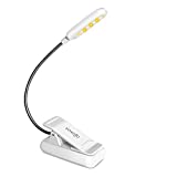 VAVOFO Clip On Book Light for Bed Kids, 7 LED Reading Light with 9-Level Warm Cool White Daylight, Eye Care Lamp with Power Indicator for Bookworms (White)