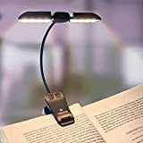 Vekkia 14 LED Rechargeable Book-Light for Reading at Night in Bed, Warm/White Reading Light with Clamp, 180° Adjustable Mini Clip on Light, Lightweight Eye Care Book Light Perfect for Bookworms & Kids