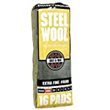 Homax 106601-06 Steel Wool Pads Poly Bag 16 Pads/Pkg