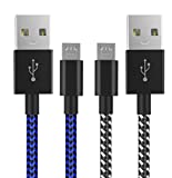 6amLifestyle PS4 Controller Charger Charging Cable 10ft 2 Pack Nylon Braided Extra Long Micro USB 2.0 High Speed Data Sync Cord Compatible for Playstaion 4, PS4 Slim/Pro, Xbox One S/X Controller