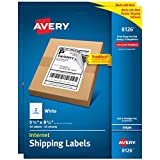 Avery Shipping Address Labels, Inkjet Printers, 100 Labels, Half Sheet Labels, Permanent Adhesive, TrueBlock (2-Pack 8126)