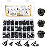 VIGRUE #6#8#10 Black Wood Screws Assortment Kit 420PCS, Truss Head & Flat Head Phillips Screws, Length 1/2" to 2", Zinc Plated Steel