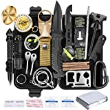 Gemagic Survival Kit 35 in 1, First Aid Kit, Survival Gear, Survival Tool Gifts for Men Boyfriend Him Husband Camping, Hiking, Hunting, Fishing, Black, Standard