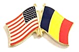 Pack of 3 Romania & US Crossed Double Flag Lapel Pins, Romanian & American Friendship Pin Badge
