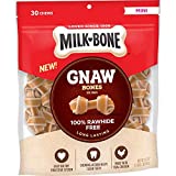 Milk-Bone Gnaw Bones Rawhide Free Chew Treats for Dogs, Chicken, 30 Mini Knotted Bones