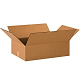 Partners Brand P20146 Flat Corrugated Boxes, 20"L x 14"W x 6"H, Kraft (Pack of 25)