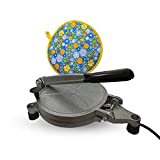 Generic SCENTIRA Flour Tortilla Press Electric Tortilla Maker Machine - 8 Inch Non Stick Cast aluminium Stainless Steel Plates Corn Delicious Recipes Bonus thermal tortillero 110V, Gray, TH-10 Plus