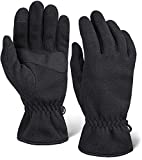 Fleece Touchscreen Winter Gloves for Men & Women - Warm & Soft Black Stretch Thermal Driving & Running Glove for Cold Weather