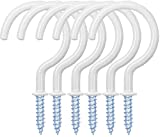 WaterLuu 20 Pack 2.9 Inches Ceiling Hooks,Vinyl Coated Screw-in Wall Hooks, Plant Hooks, Kitchen Hooks, Cup Hooks Great for Indoor & Outdoor Use - (20 White)