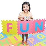 SAFEST Non Toxic Alphabet Puzzle Mat - THICKEST ABC Flooring Mat, 26 Tiles | Bonus Fun Learning eBook | Kids Learn & Play with Interlocking Puzzle Pieces
