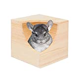 Megawa Pet Chinchilla Hut Hideout Natural Wooden Small Animal Hideout for Chinchilla Squirrel Sugar Gliders (A)