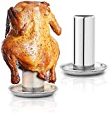 2 Packs Beer Can Chicken Holder for Grill Oven Smoker - Chicken Throne Whole Chicken Roaster With Canister for Crispy Skin And Moist Juicy Meat - Easy To Use And Clean Beer Chicken Stand for Grill