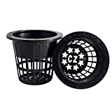 2 inch Net Pots Cups Heavy Duty Round Wide Rim Design - Orchids Aquaponics Hydroponics Slotted Mesh (2 inch Cz All Star Net Pots - 50 Black)