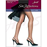 Hanes Women's Silk Reflections Non-Control Top Pantyhose Sheer Toe 715-Multiple Packs Available, Jet 1-Pack, A-B