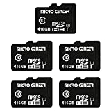 Micro Center 16GB Class 10 Micro SDHC Flash Memory Card with Adapter for Mobile Device Storage Phone, Tablet, Drone & Full HD Video Recording - 80MB/s UHS-I, C10, U1 (5 Pack)