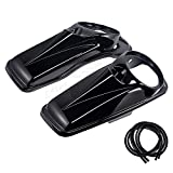 US Stock Moto Onfire 8 inch Saddlebag Speaker Lids, Audio Covers Fit for H-D Touring, Road Glide, Street Glide Special, Road King, 2014 2015 2016 2017 2018 2019 2020 2021 (Vivid Black)