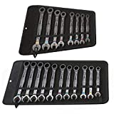 APT / Wera Tools JOKER SAE / Metric Combo Wrench 19PC Set Color Code w/2 Wrench Rolls