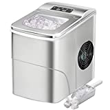 AGLUCKY Countertop Ice Maker Machine, Portable Ice Makers Countertop, Make 26 lbs ice in 24 hrs,Ice Cube Ready in 6-8 Mins with Ice Scoop and Basket