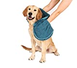 Dog Gone Smart Shammy Dog Towels For Drying Dogs - Heavy Duty Soft Microfiber Bath Towel - Super Absorbent, Quick Drying, & Machine Washable - Must Have Dog & Cat Bathing Supplies | Blue 13x31"