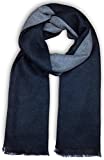Bleu Nero Luxurious Winter Scarf for Men and Women – Large Selection of Unique Large Herringbone + Border Design Scarves – Super Soft Premium Cashmere Feel Black Grey Two-sided