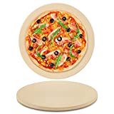 Arcedo Pizza Stone for Oven and Grill, 12 Inch Round Baking Stone for Bread, Heavy Duty Ceramic Grill Pizza Stone, Durable Stone Pizza Pan, Perfect for Making Pizza, Bread, Pies, Calzone and More