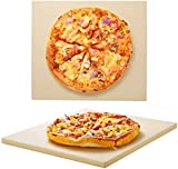 Unicook Pizza Stone for Oven and Grill, 12 inch Square Bread Baking Stone, Heavy Duty Ceramic Pizza Pan, Thermal Shock Resistant Baking Stone for BBQ and Grill, Making Pizza, Bread, Cookie and More