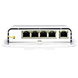 CENTROPOWER 5 Port Outdoor POE Switch/Extender/Booster, 60W 48V 10/100/1000M POE Passthrough Switch Outdoor Ethernet ExtenderPoE Repeater