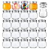 Homerove 8oz Mason Glass Jars, 24pcs Canning Containers with Silver Regular Lids for Jelly, Honey and Wedding Favors