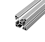Faztek 15QE1515L Aluminum 6063-16 T-Slotted Light Extrusion with Clear Anodize Finish, 48" Length x 1-1/2" Width x 1-1/2" Height