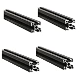 Black 2020 Aluminum Extrusion Profile Four Holes Linear Rail 2020 Aluminum Profile Frame Machine DIY 3D Printer Workbench CNC (300mm) 4PCS