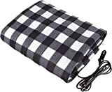 Electric Car Blanket- Heated 12 Volt Fleece Travel Throw for Car and RV-Great for Cold Weather, Constant Temperature Heating Blanket for Travel Camping Picnic Heater 55.12x39.37in/145x100cm (Black)