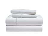 100% Egyptian Cotton Bed Sheets - 1000 Thread Count 4-Piece White King Sheets Set, Long Staple Cotton Bedding Sheets, Sateen Weave, Luxury Hotel Sheets, 16" Deep Pocket (Fits Upto 17" Mattress)