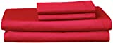 Lacoste 100% Cotton Percale Sheet Set, Solid, Chili Pepper, Queen