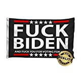 Eugenys Fuck Biden Flag 3x5 Foot - Fuck You For Voting For Him Flag -Bright Vivid Colors, Double Stitched, Durable Brass Grommets - Perfect Anti Biden Flag Banner for Indoor / Outdoor