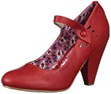 Bettie Page Women's Pinup, Retro, Vintage Pump, Cherry Red, 10