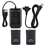 Bewinner Rechargeable Battery Pack for Xbox 360,Comes with USB Charging Cable and Charging Base,Rechargeable 4800mah Replacement Battery Pack,Backup Battery for Xbox 360 Controller During Games