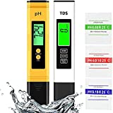 PH and TDS Meter Combo, Digital Water Tester 0.05ph High Accuracy Pen Type pH Meter ± 3-in-1 TDS EC Temperature & Conductivity Meter PPM Meter for Home Drinking Water Hydroponics Aquarium and More