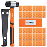 REXBETI 43-Piece Upgraded Laminate Wood Flooring Installation Kit with Solid Tapping Block, Long and Wider Pull Bar, Diameter 1 9/16" Reinforced Double-Faced Mallet and 40 Spacers