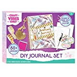 Good Vibes Journal DIY Set by Craft Vibes Only – Personalized Diary - Custom Journals for Girls - Creative Writing Journal Scrapbook Kit - Customize Your Journal Notebook - Pen Included! - Ages 8 & Up