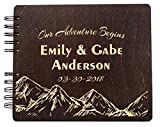 Wooden Engraved Our Adventure Begins Guest Book Album Customize Wedding Sign in Rustic Bride Groom Registry Guestbook (11"x8.5")