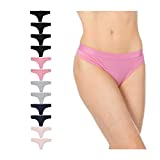 White Ivy Women’s Breathable Cotton Thong Panties - 12 Multi Pack, Pinch Free