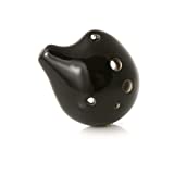 Songbird 6 Hole Seedpod Pendant Ocarina, Midnight Black Glaze in Alto C