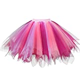 Ellames Women's Vintage 1950s Tutu Petticoat Ballet Bubble Dance Skirt Coral/Fushia L/XL