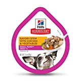 Hill's Science Diet Wet Dog Food, Adult 7+ for Senior Dogs, Small Paws for Small Breeds, Savory Stew Chicken & Vegetables, 3.5 oz Trays, 12-pack