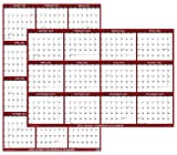 24" x 36" SwiftGlimpse 2022 Wall Calendar Erasable Large Wet & Dry Erase Laminated 12 Month Annual Yearly Wall Planner, Reversible, Horizontal/Vertical, Maroon