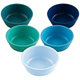 RE-PLAY 12 oz. Bowls for Snacks, Desserts, Ice Cream, Cereal or Small Sides | Made from Virtually Indestructible Recycled HDPE (Milk Jugs) | The Blues Punch Set of 5